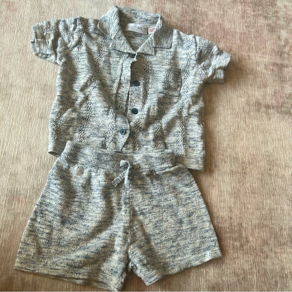 Zara knit sweater and shorts set boys 9-12 months - Picture 1 of 4